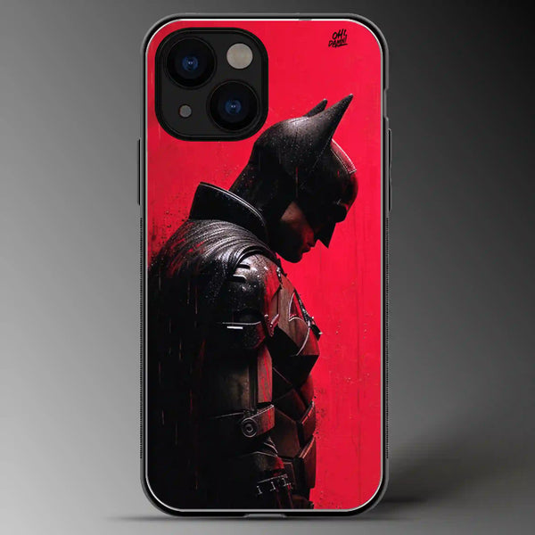 Batman with Red Background | DC | Superhero | Colored | Glass Phone Cover | Mobile Cover (Case) | Back Cover