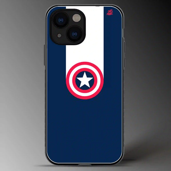 Captain America (Blue) | DC | Superhero | Colored | Glass Phone Cover | Mobile Cover (Case) | Back Cover