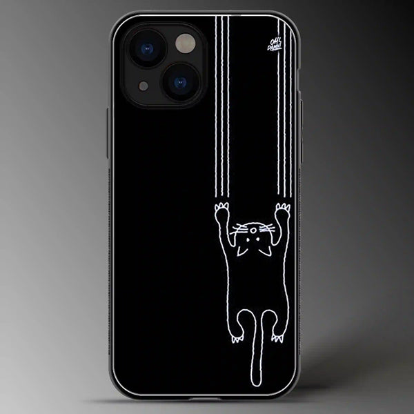 Cat Scratching Wall | Pets | Colored | Glass Phone Cover | Mobile Cover (Case) | Back Cover