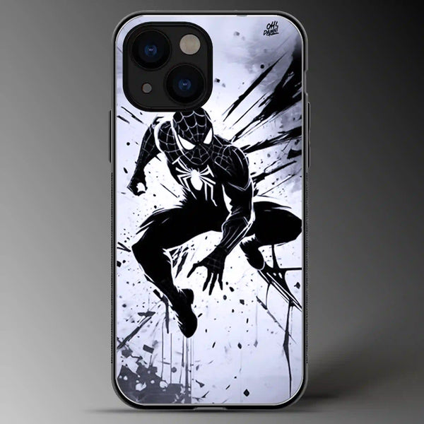 Black Spiderman | Marvel | Superhero | Colored | Glass Phone Cover | Mobile Cover (Case) | Back Cover