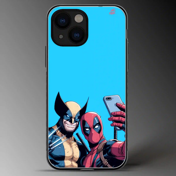 Deadpool & Wolverine (Selfie) | Marvel | Superhero | Colored | Glass Phone Cover | Mobile Cover (Case) | Back Cover