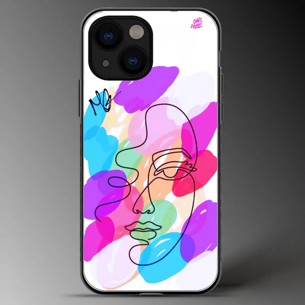 Faceline Art | Abstract | Colored | Glass Phone Cover | Mobile Cover (Case) | Back Cover