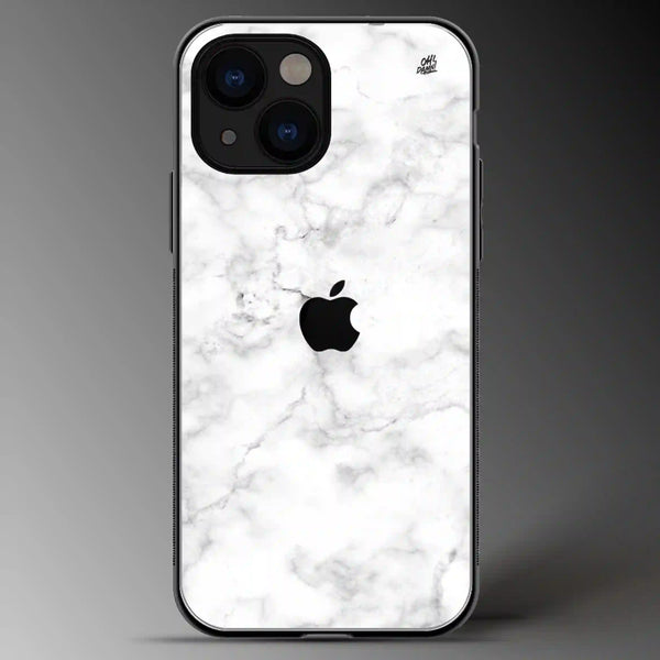 White Marble Apple Logo | Brand | Colored | Glass Phone Cover | Mobile Cover (Case) | Back Cover