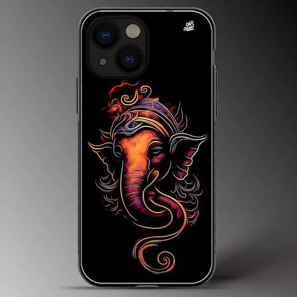 Lord Ganesha | Gods | Colored | Glass Phone Cover | Mobile Cover (Case) | Back Cover