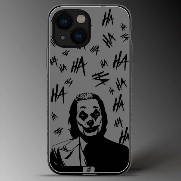 Hahaha | Joker | Joaquin Phoenix | DC | Superhero | Grey Scale | Glass Phone Cover | Mobile Cover (Case) | Back Cover (Copy)