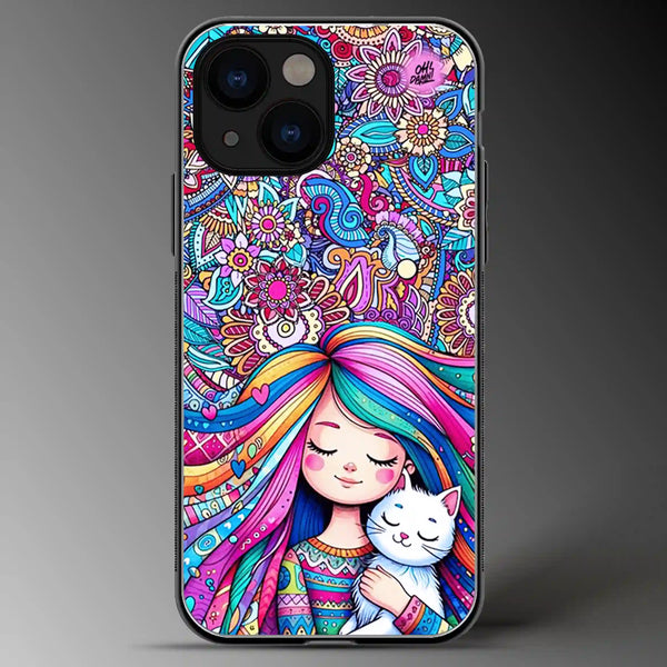 Me & My Cat Dreaming | Pets | Colored | Glass Phone Cover | Mobile Cover (Case) | Back Cover