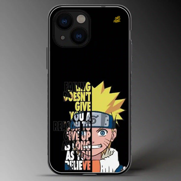 Failing Doesn't Help (Naruto) | Anime | Colored | Glass Phone Cover | Mobile Cover (Case) | Back Cover