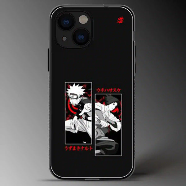 Naruto & Sasuke | Anime | Colored | Glass Phone Cover | Mobile Cover (Case) | Back Cover