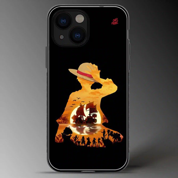 Ship & Monkey D Luffy | One Piece | Anime | Colored | Glass Phone Cover | Mobile Cover (Case) | Back Cover