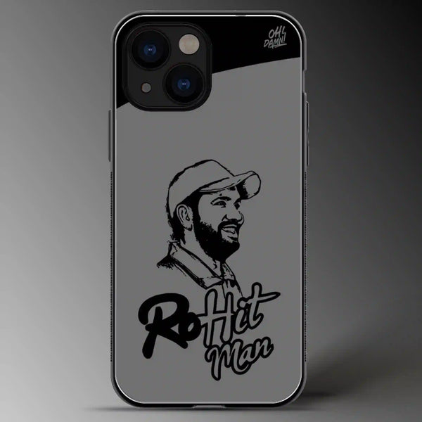 Rohit Hitman | Cricket | Sports | Grey Scale | Glass Phone Cover | Mobile Cover (Case) | Back Cover