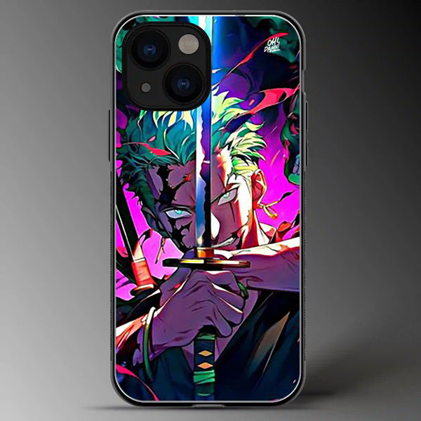 Roronoa Zoro | One Piece | Anime | Colored | Glass Phone Cover | Mobile Cover (Case) | Back Cover