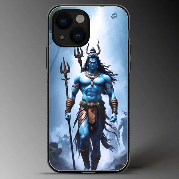 Lord Shiva (Rudra Roop) with Trishul | Gods | Colored | Glass Phone Cover | Mobile Cover (Case) | Back Cover