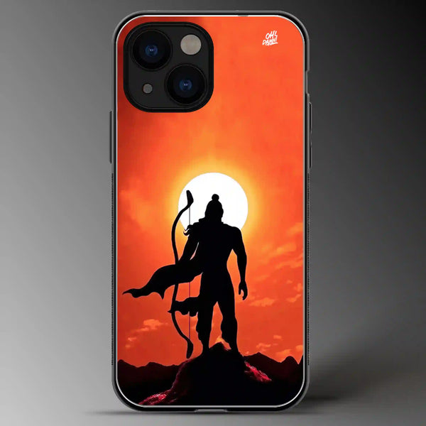 Lord Ram Against the Sun | Gods | Colored | Glass Phone Cover | Mobile Cover (Case) | Back Cover