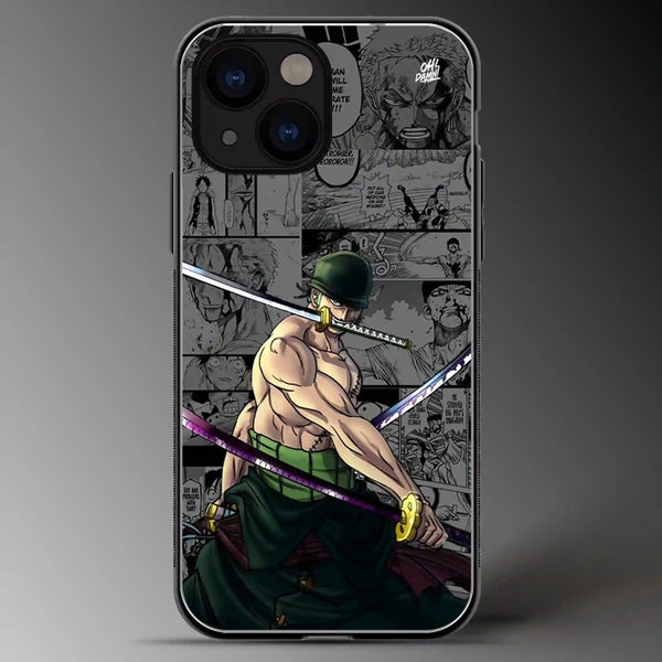 3 Blade | Zoro | One Piece | Anime | Colored | Glass Phone Cover | Mobile Cover (Case) | Back Cover