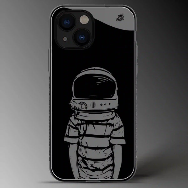 Boy With Space Helmet | Spaced Out | Abstract | Grey Scale | Glass Phone Cover | Mobile Cover (Case) | Back Cover