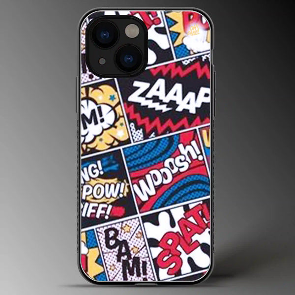 Comic Sounds | Quotes | Colored | Glass Phone Cover | Mobile Cover (Case) | Back Cover