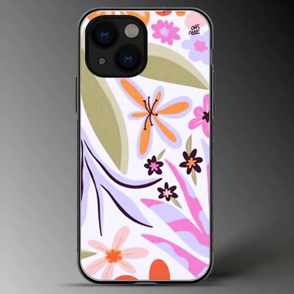 Floral Art | Abstract | Colored | Glass Phone Cover | Mobile Cover (Case) | Back Cover