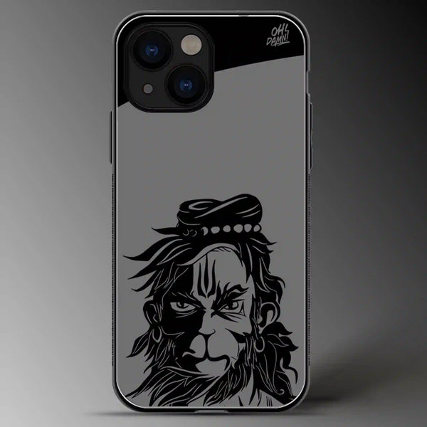 Hanuman with Full Face | Gods | Grey Scale | Glass Phone Cover | Mobile Cover (Case) | Back Cover