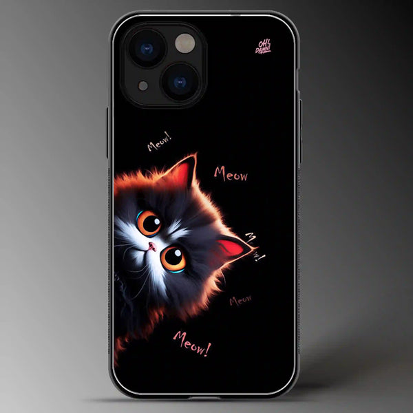 Meow Meow Meow (Cat) | Pets | Colored | Glass Phone Cover | Mobile Cover (Case) | Back Cover