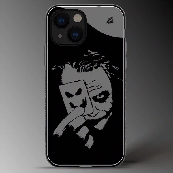 Joker Card | Heath Ledger | DC | Superhero | Grey Scale | Glass Phone Cover | Mobile Cover (Case) | Back Cover