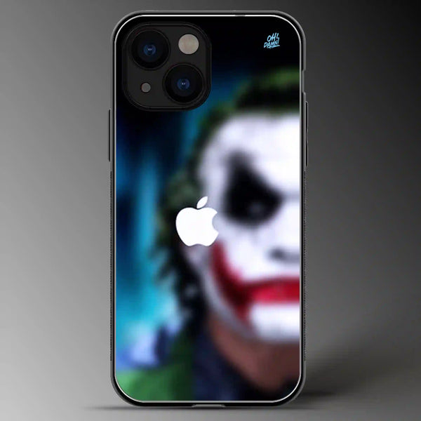 Joker with Apple Logo | Brand | Colored | Glass Phone Cover | Mobile Cover (Case) | Back Cover