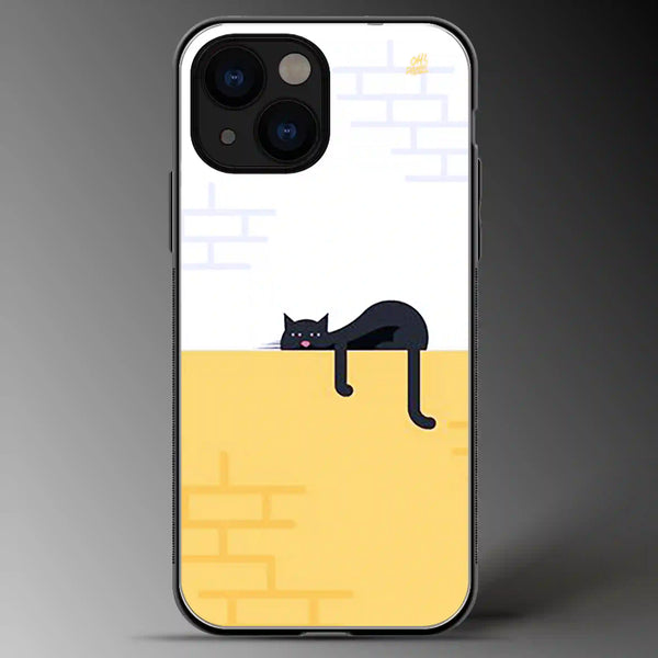 Lazy Cat | Pets | Colored | Glass Phone Cover | Mobile Cover (Case) | Back Cover