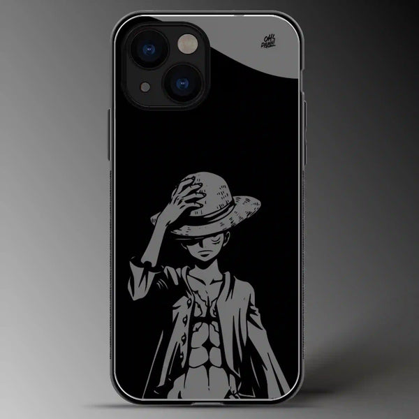 Monkey D Luffy | One Piece | Anime | Grey Scale | Glass Phone Cover | Mobile Cover (Case) | Back Cover