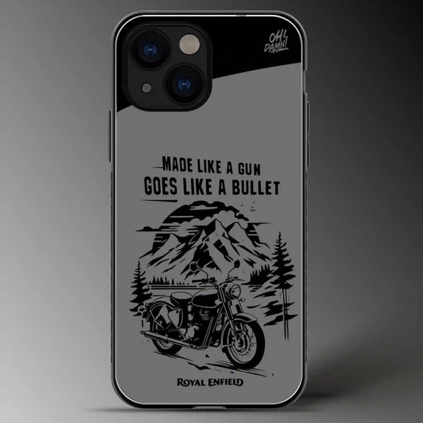 Royal Enfield | Abstract | Grey Scale | Glass Phone Cover | Mobile Cover (Case) | Back Cover