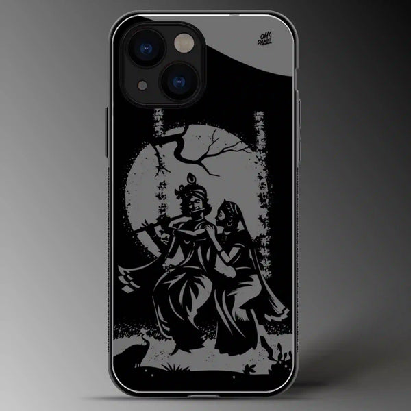 Radhe Krishna | Gods | Grey Scale | Glass Phone Cover | Mobile Cover (Case) | Back Cover