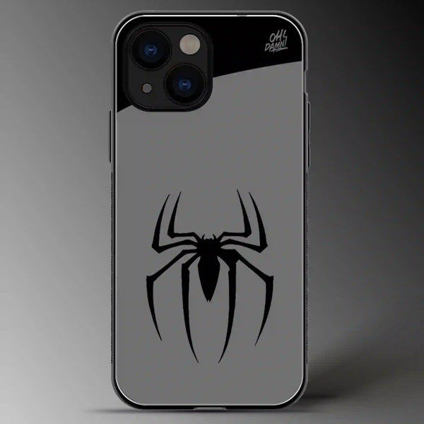 Spiderman Logo | Marvel | Superhero | Grey Scale | Glass Phone Cover | Mobile Cover (Case) | Back Cover