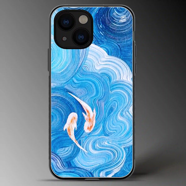 2 Little Fishes | Abstract | Colored | Glass Phone Cover | Mobile Cover (Case) | Back Cover