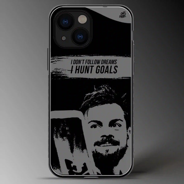 Virat Kohli | Cricket | Sports | Grey Scale | Glass Phone Cover | Mobile Cover (Case) | Back Cover